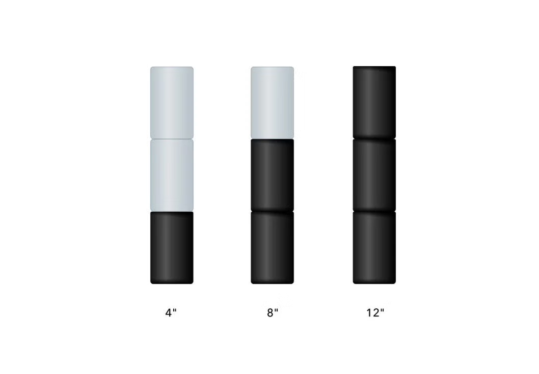 Adjustable furniture legs in stackable increments