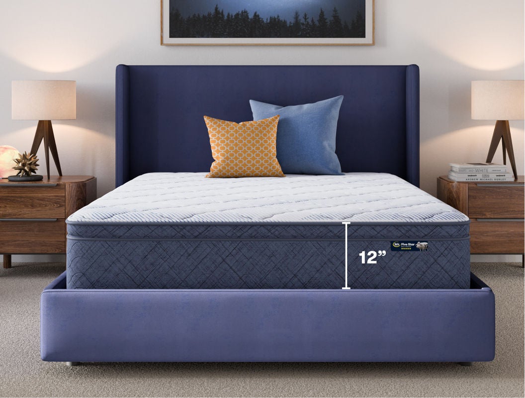 12-inch mattress on modern bed frame