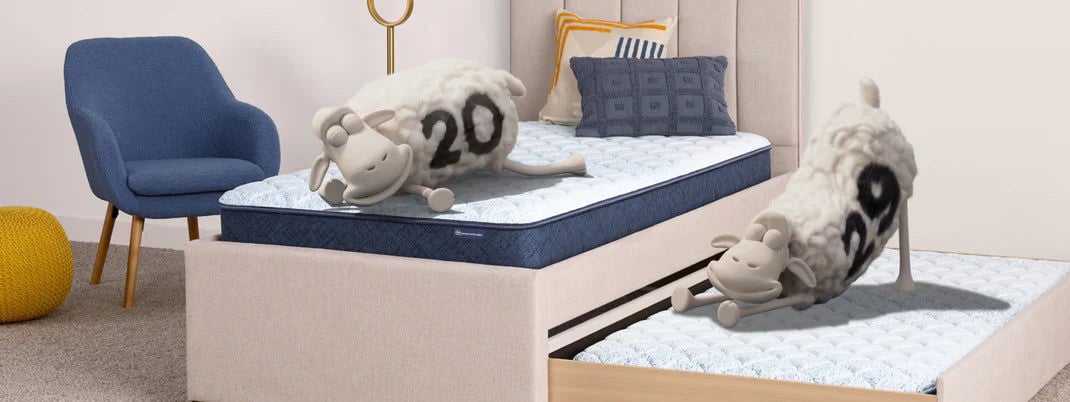 Comfortable mattress with playful sheep design