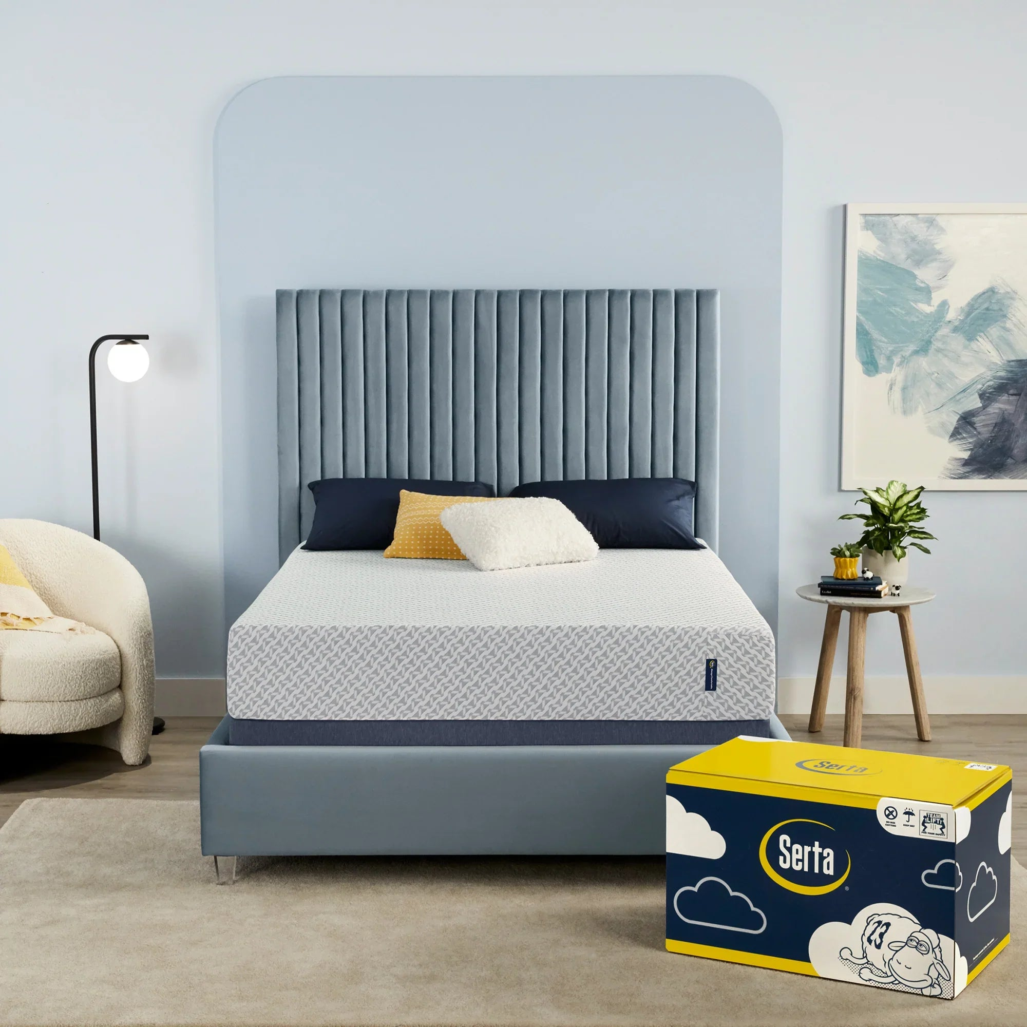 Serta mattress in modern bedroom setting